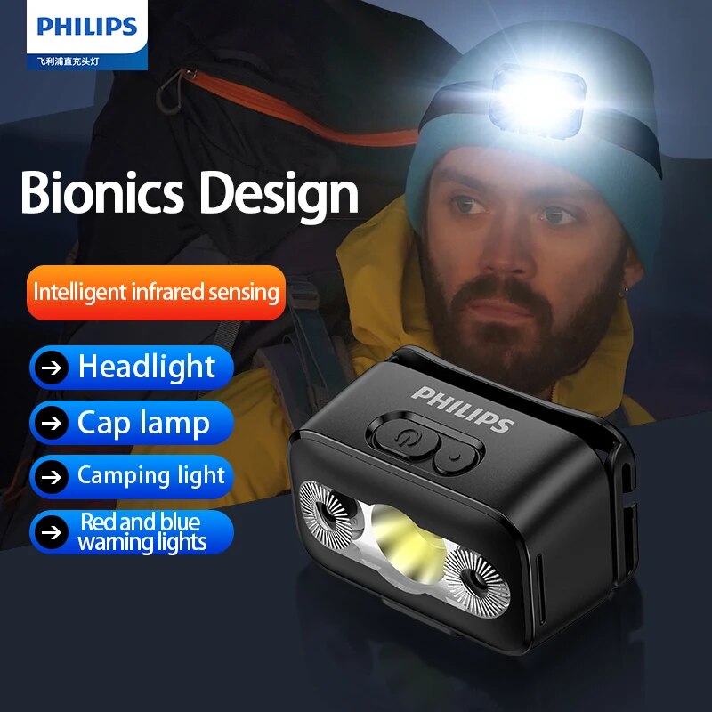 Outdoor Lighting Philips - PHILIPS светодиодный налобный фонарь с датчиком,