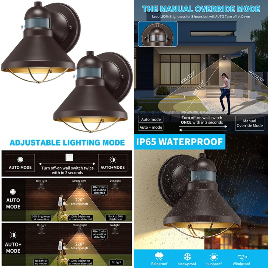 Outdoor Lighting Sconce - Комплект из 2 уличных светодиодных настенных