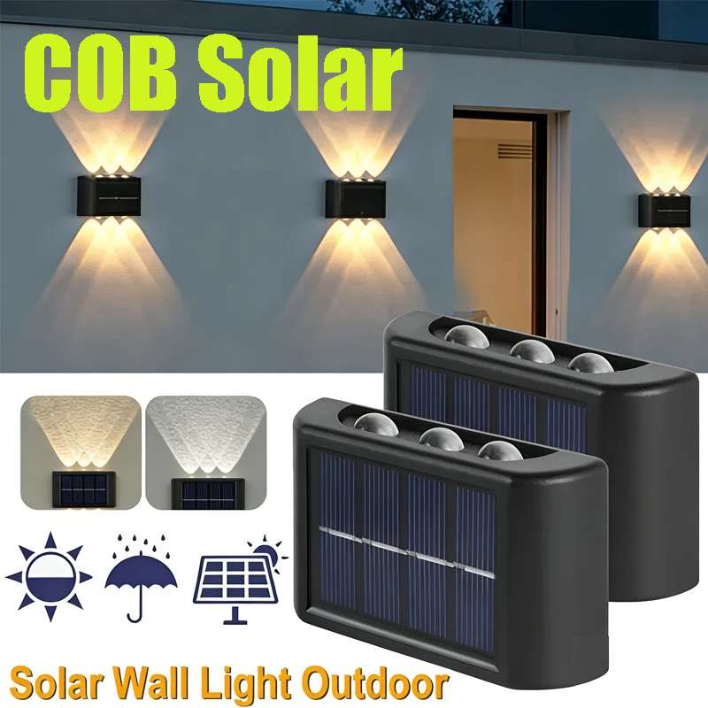 Outdoor Lighting Lamps - Солнечный настенный светильник COB, уличный, водонепроницаемый,