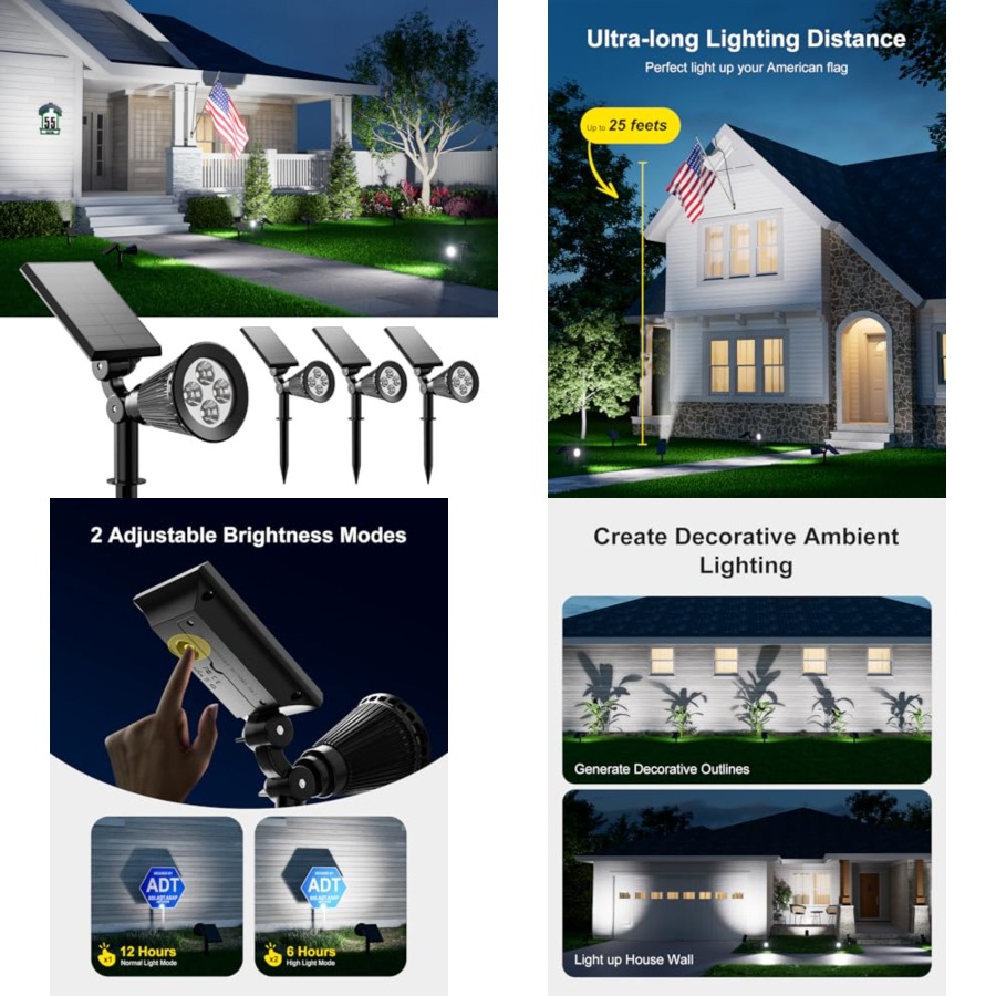 Outdoor Lighting Tree - Солнечные прожекторы для улицы, водонепроницаемые, для