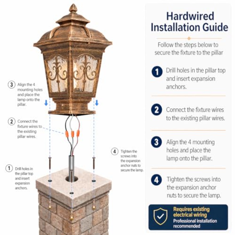 Уличный столбчатый светильник  – обзор и цена Outdoor Lighting Hardwired